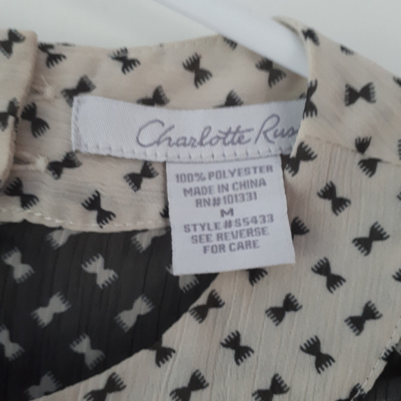 Charlotte Russe Blouse Open Back Tie Waist Sz M - Picture 8 of 8